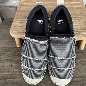 Rocket Dog Shoes Womens 6 Black/White Striped Flats Slip On Loafers Canvas